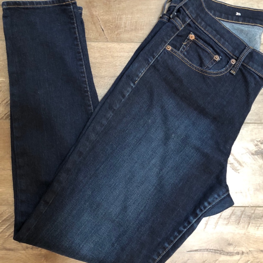Gap Girlfriend Jeans 31 tall dark denim